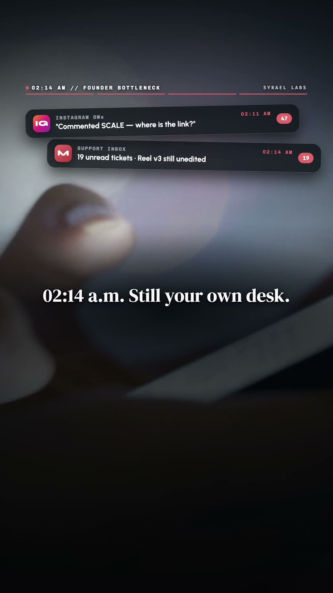02:14 a.m. still your own desk